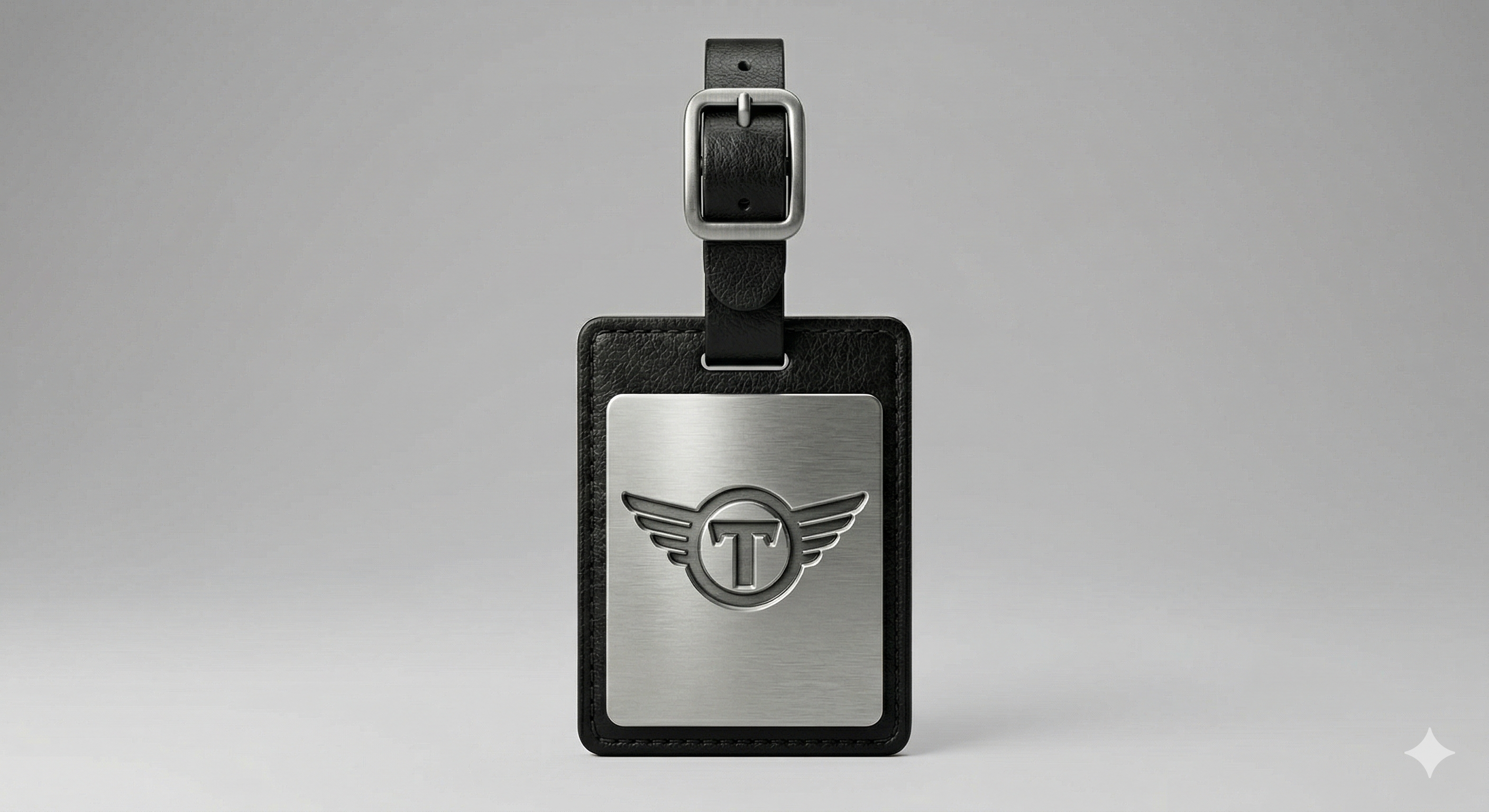 Leather hybrid bag tag